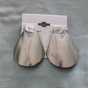 Matte Silver Tribal Pierced Earrings
